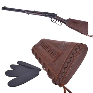 Leder Shotshell Munition Buttstock Gewehr Wangenauflage Pad für.22MAG.22LR.17HMR - Bild 1 von 44
