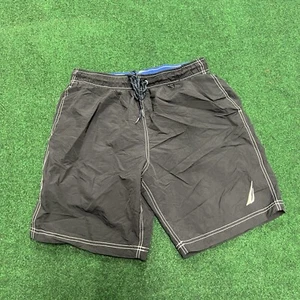 Vintage Nautica Swim Shorts Trunks Inseam Mens Medium Black Summer Swim - Picture 1 of 12