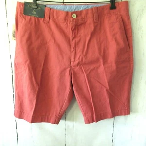 New Roundtree & Yorke Shorts 36 Pink Straight Fit Flat Front Chino Preppy - Picture 1 of 7