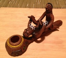 Collectible 6-inch Smoking Sexy Pipe of Peace Aztec Love Handmade Item Clay (#1)
