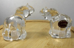 baby elephants Gorham Germany Fine Cystal Clear Salt and Pepper Shakers set - Picture 1 of 15