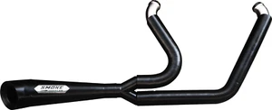 1999-2017 Harley-Davidson Sportster 1200 & 883 Black Exhaust Pipe System 2-1 Fit - Bild 1 von 7