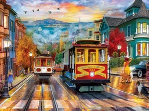 Jigsaw Puzzle Explore America San Francisco Cable Car Rise Ride 550 pieces NEW - Picture 1 of 1