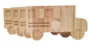 Mando Llama 1" Thick Wood School Bus Set of 4 Unfinished Crafting Supplies - Picture 1 of 6