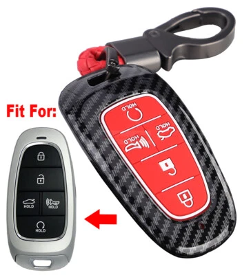 Funda Carcasa Llavero Control Remoto ABS Duro Fibra de Carbono Fit HYUNDAI Santa Fe Sonata 5BT  Foto 1 de 4