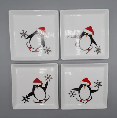 PENGUIN BY CRATE AND BARREL APPETIZER PLATES SET OF 4 - Image 1 of 4