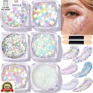 Teenitor Face Glitter Body Glitter, Clear White Body Glitter Gel, Hair Glitter G - Picture 1 of 8