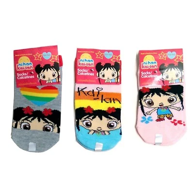 3 Pair Girls Ni Hao Kai Lan Socks Size 6-8 Low Cut Kids Novelty Assorted Designs - Image 1 of 4