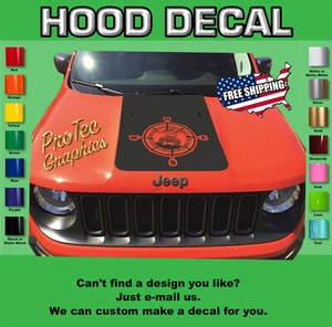 Hood Decal Fits Jeep Renegade Blackout (Compass) Ren-138 - Picture 1 of 4