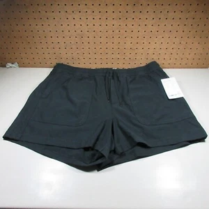 athleta women solid black distressed Breathable Farallon high rise shorts 1X NWT - Picture 1 of 9