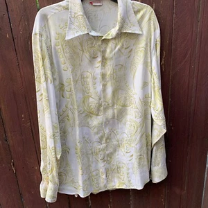 1990s Vtg VERSACE CLASSIC Button-Down long sleeve Paisley Shirt mens size 3XL - Picture 1 of 24