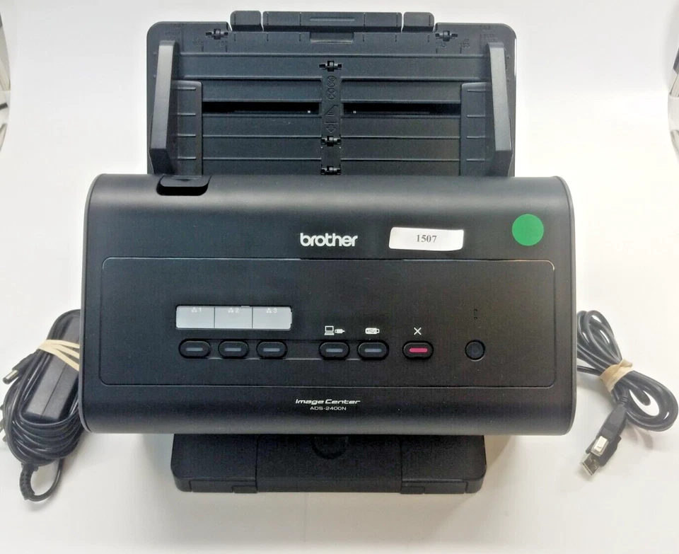 BROTHER WORKHORSE IMAGECENTER ADS-2400N COLOR DESKTOP 600 DPI SCANNER - Image 1 of 4