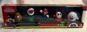 World of Nintendo Mushroom Kingdom 5 Pack Mario Goomba Boo Piranha plant New - Picture 1 of 6