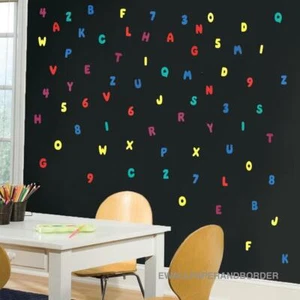 Calcomanías de pared para letras y números 72 niños letras de pared números decoración de habitación pegatina - Imagen 1 de 7