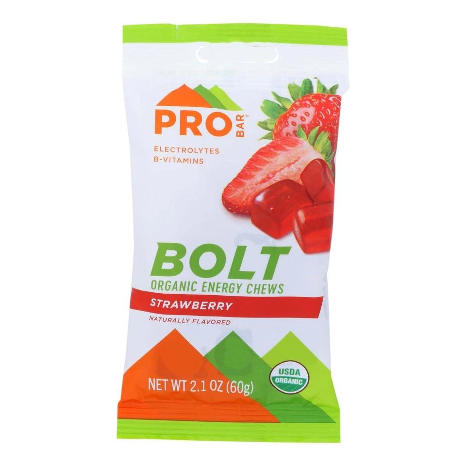 Probar Bolt Organic Energy Chews Strawberry 2.1 Oz Pack Of 4 - Image 1 of 4