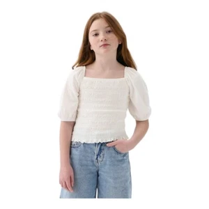 GAP Girls Smocked Top, White, Size Small 6/7, White, NEW - Picture 1 of 6