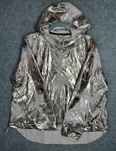 Chaqueta cortavientos Nike Air metálica dorada con capucha XL DJ8642-601 lámina brillante - Imagen 1 de 10