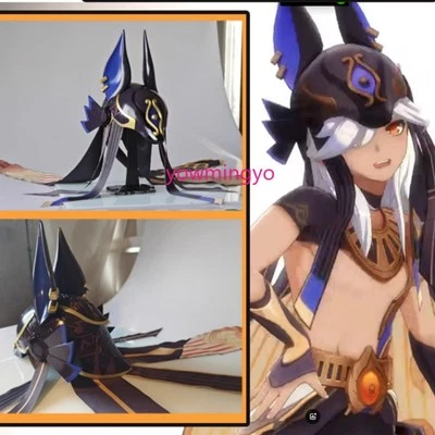 Genshin Impact Cyno Cosplay Helmet FRP Mask Accessories Halloween Prop Gift NEW - Image 1 of 4