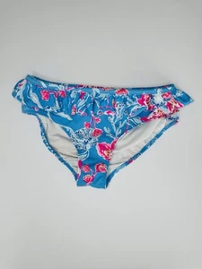 Lilly Pulitzer Girl Size 14 SWIM Bikini Bottom Blue Pink Beach Small Ruffle - Picture 1 of 3