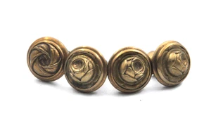 4 Rose Flower Drawer Handles In Bronze To Confirm, Restoration - Picture 1 of 6