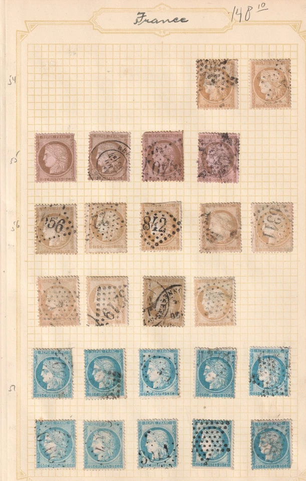 Page of Classic France Stamps 1870-1873 - Image 1 of 1