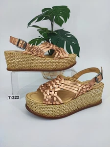 Anna Sui Dorado Kaiya Slingback Plataforma Alpargata Zapatos Talla 7M EE. UU. - Imagen 1 de 8