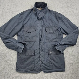 Barbour Jacket Mens XL Black Waxed Cotton Tartan Plaid Liner Hidden Zip Hood - Picture 1 of 21