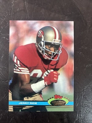 Topps Stadium Club Jerry Rice 1991 #71 Salón de la fama casi nuevo +/- Foto 1 de 2