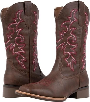 J's.o.l.e Western Botas de Vaquero de Pantorrilla Ancha Mujer Ancho Puntera Cuadrada Vaquera...  Foto 1 de 4