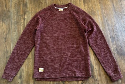 Camisa Tracksmith Downeaster Crew Lana Merino Capa Media Borgoña Correr Para Hombre S Foto 1 de 4