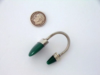 LLAVERO MÉXICO Mexicano Plata Esterlina Verde FLUORITA Piedra Lazo Artista MARCADO Foto 1 de 4