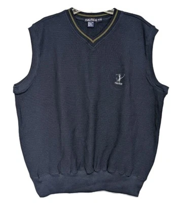 Chaleco Suéter de Golf Nautica Para Hombres Talla XL Azul Marino Cuello en V Bordado Foto 1 de 4