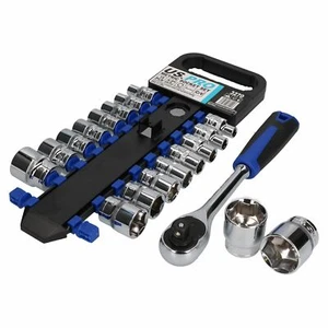 Toma de 6 lados y trinquete métrico de accionamiento de 1/2" MM superficial 8 mm - 32 mm 19 piezas - Imagen 1 de 4