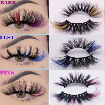 Fake Mink Lashes Natural Long Colored Lashes 3d Mink Lashes Extension Makeup - Image 1 of 4