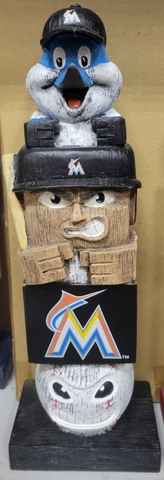 Miami Marlins MLB Baseball Team Tiki Bar Totem Pole Man Cave Rare 16" Cover