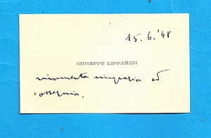 FF260-LETTERATURA-GIUSEPPE LIPPARINI-BIGLIETTO 1948 - Picture 1 of 1