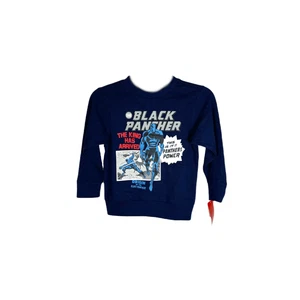 Boys' Marvel Black Panther Crewneck Graphic Sweatshirt Pullover, Blue - Picture 1 of 7