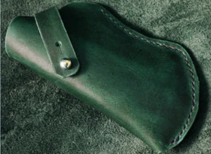 Men women Eyeglass Cases sunglasses Bag pocket Cow Leather Pouch hold green 735 - Picture 1 of 4
