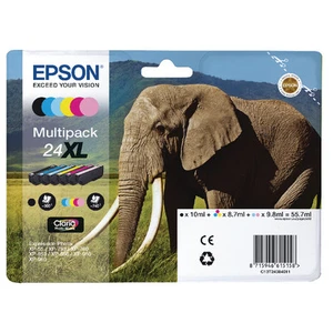 Cartuchos de tinta originales EPSON Elephant 24XL 6 colores paquete múltiple XP-750 XP-950 860 - Imagen 1 de 2