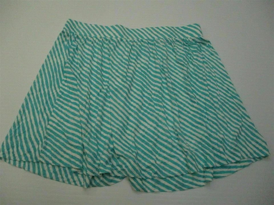 Nueva Falda ANN TAYLOR LOFT Para Mujer Talla L Rayón Suave Turquesa/Blanco Rayas Foto 1 de 4
