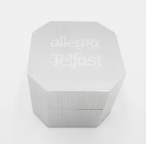Werbung Schreibtisch Weltuhr Metallbox Allegra Telfast Marke ungetestet - Bild 1 von 9