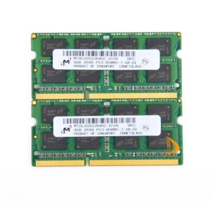 Micron Kit 8GB (2X 4GB) 2RX8 DDR3 1066MHz PC3-8500S SO-DIMM Laptop Memory RAM.. - Picture 1 of 12