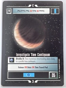 STAR TREK CCG BLACK BORDER 1994 LIMITED PREMIERE RARE INVESTIGATE TIME CONTINUUM - Picture 1 of 1