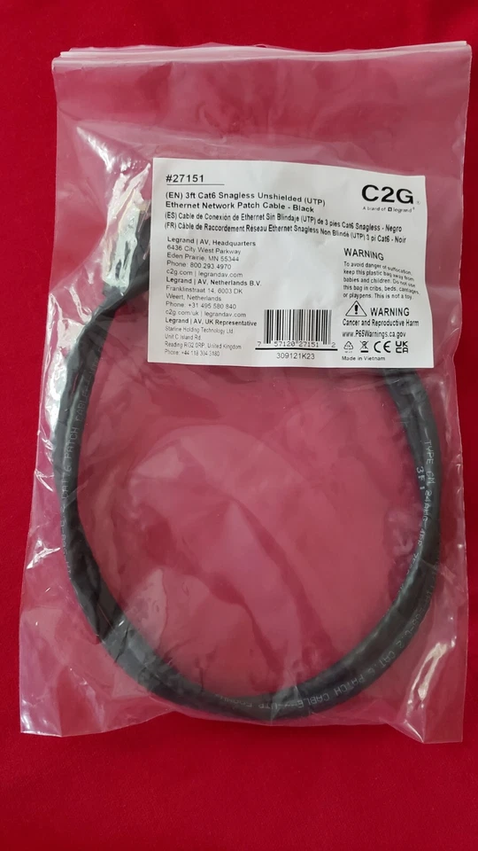 C2G 3FT CAT6 Snagless Unshielded (UTP) Ethernet Network Cable - Black  - Image 1 of 1