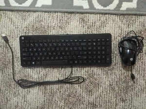 HP Slim USB Keyboard and Mouse - Black (T6T83AA#ABA) Brand New - Picture 1 of 2