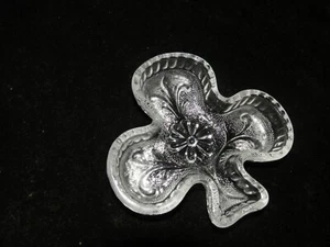 Vintage, Tiara, klar, Glas, Rollenblume, 3-Blatt-Klee, Schmuckschüssel - Bild 1 von 3