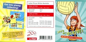 2009 Let's Get Active - Netball - Stamp booklet Barcode 374464 - Picture 1 of 2
