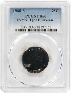 1968-S Washington Silver Quarter FS-902 Type F Reverse PR66 PCGS - Picture 1 of 4