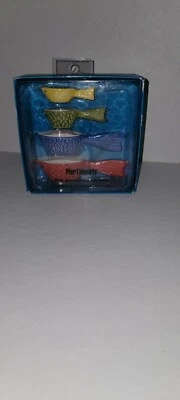 Pier 1 Imports Set of Colorful Ceramic Fish Measuring Spoons 1/4 Tsp to 1 Tsp - Image 1 of 4