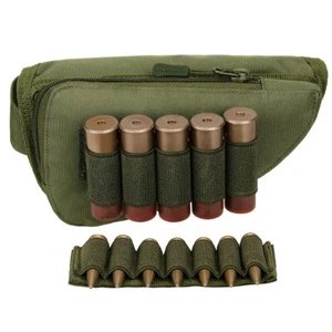 Tactical Portable Buttstock Cheek Rest Ammo Pouch Shotgun Rifle Stock Holder 12G - Picture 1 of 6